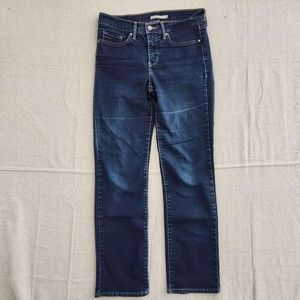 Levis 314 Shaping Straight Jeans Womens 28 Dark Wash Blue Denim Stretch 30x28